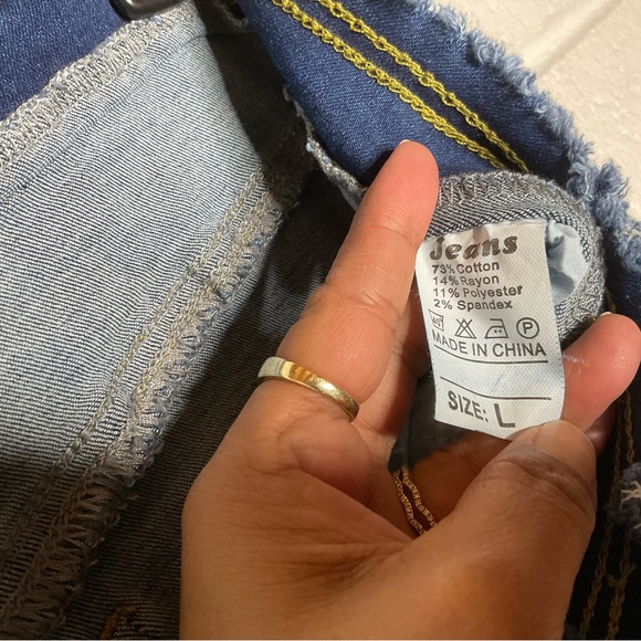 < Y2K Unbranded Contrast Stitch Flare Jeans > - Picture 3 of 4